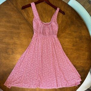 Pink floral mini dress